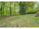 Spacious backyard with mature trees, offering privacy and natural beauty at 6950 Shannon Dr, Lithia Springs, GA 30122