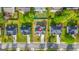 Stunning aerial view of a home with a manicured lawn in a desirable neighborhood at 736 Mesa Rd, Mcdonough, GA 30253