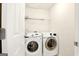 Convenient laundry room with a Samsung washer and dryer at 340 Hammersmith Dr, Suwanee, GA 30024