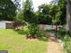 Sprawling backyard with lush greenery, mature trees, and a storage shed surrounded by a wooden fence at 4213 Janice Drive, Atlanta, GA 30337