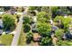 Beautiful aerial view of a charming home surrounded by lush trees, showcasing its well-maintained exterior and landscaped yard at 310 Hamdon Kells, Peachtree City, GA 30269