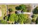 Beautiful aerial view of a charming home surrounded by lush trees, showcasing its spacious yard and well-maintained exterior at 310 Hamdon Kells, Peachtree City, GA 30269