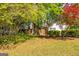 Lush side yard with mature trees providing shade and privacy to the property at 310 Hamdon Kells, Peachtree City, GA 30269