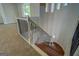 View of the staircase with wood and carpet steps and iron railing at 345 Phillips Dr, Fayetteville, GA 30214