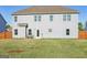 Spacious, well-kept lawn with the backyard of the house, a patio, and a wooden fence at 255 Orchid Dr, Mcdonough, GA 30252