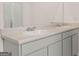 Bathroom featuring dual sinks, generous counter space, and gray cabinets at 1626 Palladian Way # 118, Lithonia, GA 30058
