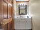 Cozy bathroom features white vanity, framed mirror, and warm lighting at 39 Gabrielle Ct, Stockbridge, GA 30281