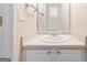 Bright bathroom featuring a white sink with vanity and updated fixtures at 3065 Willow Park Dr, Dacula, GA 30019