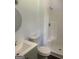 Cozy bathroom featuring a vanity with integrated sink and a shower stall, designed for functionality at 30 Laurel Way, Covington, GA 30016