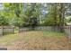 Image of a backyard with wooden fencing, mature trees and landscaping at 3328 Sulky Se Cir, Marietta, GA 30067