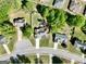 An aerial view of the neighborhood, highlighting the community layout and proximity to green spaces at 140 Pecan Ridge Dr, Fayetteville, GA 30215