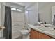 Cozy bathroom featuring a shower-tub combo and a neutral color palette at 140 Pecan Ridge Dr, Fayetteville, GA 30215