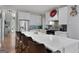 Beautiful kitchen featuring a spacious island, stainless steel refrigerator, and modern countertops at 102 Santolina Park, Peachtree City, GA 30269