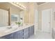 Bathroom featuring double vanity, with natural light and neutral color palette at 6435 Philips Creek Dr, Cumming, GA 30041