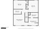 Floor plan showing bedrooms, closets, and main bathroom at 7161 Bowie Dr, Lithonia, GA 30038