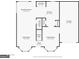 Layout showing living room, kitchen, dining room, bathroom, and garage at 7161 Bowie Dr, Lithonia, GA 30038