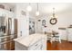 Eat-in kitchen featuring an island, stainless appliances, and beautiful countertops at 155 Lawrence Dr, Villa Rica, GA 30180
