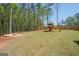 Enjoy outdoor fun on the swing set in this spacious fenced backyard at 115 W Wind Ct, Tyrone, GA 30290