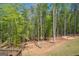 Wooded backyard with a fire pit area offers a peaceful setting for outdoor enjoyment at 115 W Wind Ct, Tyrone, GA 30290