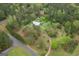 An aerial view showcasing a property with mature trees, spacious yard, and circular driveway at 24 Shiloh Church Rd, Carrollton, GA 30116