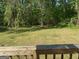 Spacious backyard with lush green grass and mature trees creating a private oasis at 220 Camerons Way, Covington, GA 30016
