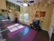 Bright and airy bonus room with laminate floors, full wall mirror, windows and ceiling fan at 1007 Oglethorpe Ct, Woodstock, GA 30188