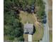 Aerial view of a home surrounded by mature trees, featuring a long driveway and a well-maintained lawn at 101 Greenfield Ln, Grantville, GA 30220