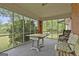 Relaxing screened porch with a view of the lush backyard, featuring a vintage table and seating at 2008 Highway 92 S, Fayetteville, GA 30215
