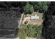 Aerial view of a home surrounded by trees and farmland at 2215 Mount Carmel Rd, Hampton, GA 30228