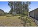 Spacious backyard featuring a storage shed and mature trees offering shade at 130 S Meadows Ridge Dr, Grantville, GA 30220