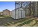 Convenient backyard storage shed for tools, equipment, and more at 130 S Meadows Ridge Dr, Grantville, GA 30220