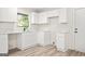 Bright kitchen featuring white cabinets, modern fixtures, and updated flooring at 172 W Campbellton St, Fairburn, GA 30213
