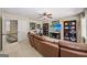This bonus room offers custom display shelves and plush leather reclining furniture at 2358 New Salem Trce, Marietta, GA 30064