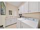 Well-equipped laundry room with white cabinets and modern appliances at 2358 New Salem Trce, Marietta, GA 30064