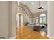 Cozy living room with stylish furniture, hardwood floors, and a staircase, filled with natural light at 1619 Cascade Overlook, Peachtree City, GA 30269