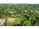 Panoramic aerial view of a residential area showcasing the community, with city skyline in the distance at 849 Wood Nw St, Atlanta, GA 30318