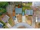 Aerial view highlights property layout, landscaping, and proximity to neighborhood amenities and quiet street at 111 Hamilton Rd, Peachtree City, GA 30269
