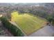 Aerial view features large recreation fields and parkings at 111 Hamilton Rd, Peachtree City, GA 30269