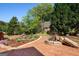Inviting backyard with a brick patio, stone fire pit, and a beautifully landscaped garden at 1108 Sequoia Trl, Mcdonough, GA 30252