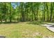 Spacious backyard with green grass and plenty of mature trees at 9276 Fieldstone Ct, Jonesboro, GA 30236
