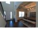 Dining room with hardwood floors, coffered ceilings, and chandelier at 44 Mediterranean Ave, Sharpsburg, GA 30277