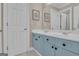 Stylish bathroom featuring double sinks with a sleek, updated vanity and framed mirror at 1105 Astoria Ln, Peachtree City, GA 30269