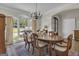 Elegant dining room with hardwood floors, large windows and stylish chandelier lighting at 1105 Astoria Ln, Peachtree City, GA 30269