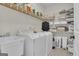 Laundry room with side by side washer and dryer, utility sink and wire shelving at 1105 Astoria Ln, Peachtree City, GA 30269