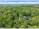 Scenic aerial view of property surrounded by a lush forest and blue skies at 3985 Randall Mill Nw Rd, Atlanta, GA 30327