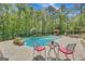 Inviting backyard pool with seating area and mature trees providing privacy at 140 Horton Creek Trl, Brooks, GA 30205