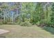 Lush backyard featuring a well-maintained lawn, mature trees, and a partial view of the patio at 8032 Highland Pkwy, Fairburn, GA 30213