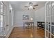 Bright office space with hardwood floors, French doors, and a window at 671 Ellison Rd, Tyrone, GA 30290