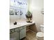 Well-lit bathroom with a vanity, decorative mirror, and a toilet at 1581 Shetland Pony Nw Ct, Suwanee, GA 30024