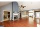 Spacious living room boasts hardwood floors, fireplace and an open floorplan at 1252 Heritage Dr, Villa Rica, GA 30180
